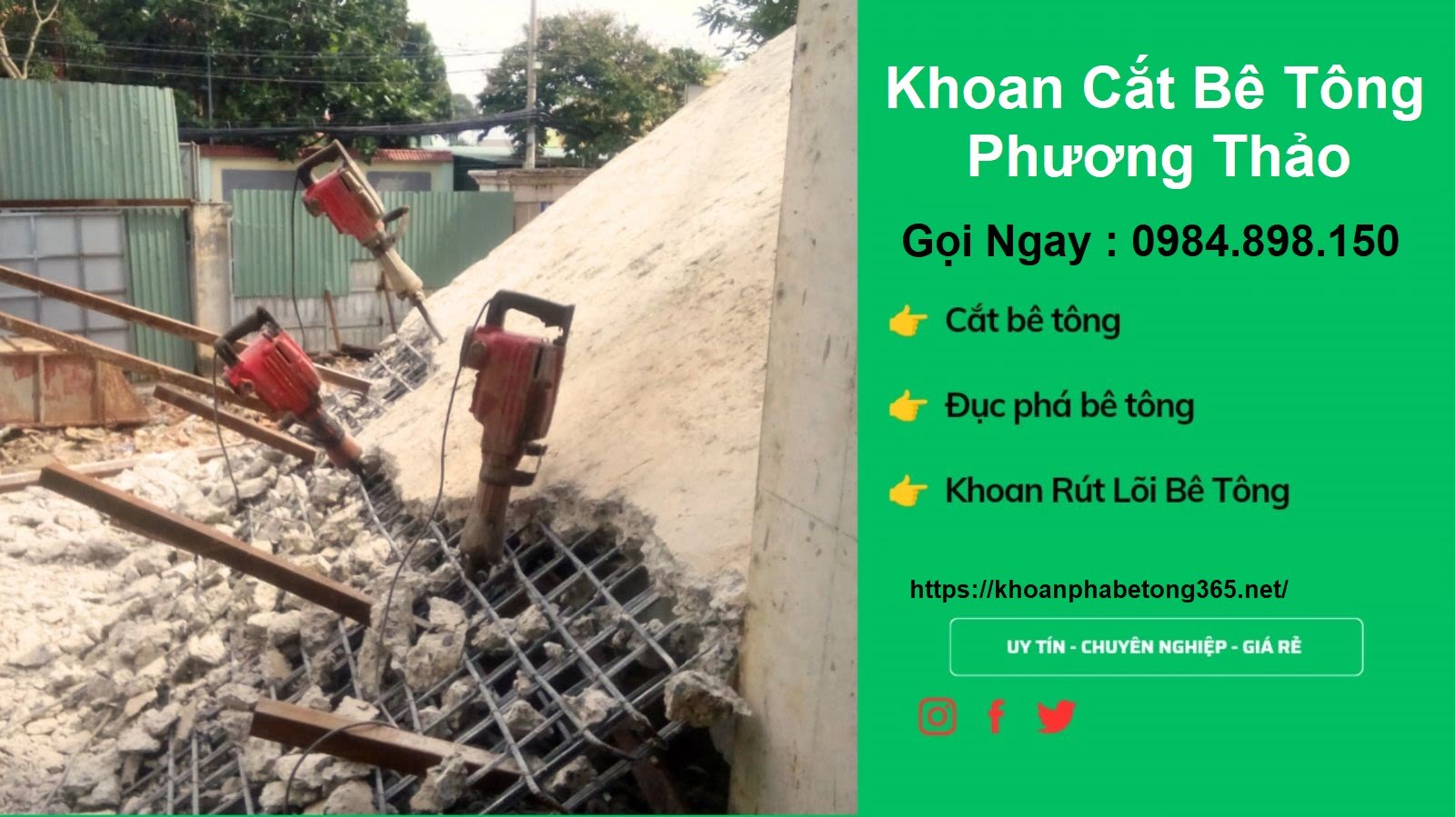 Khoan Cắt Bê Tông Tại Tỉnh Bắc Giang Giá Rẻ