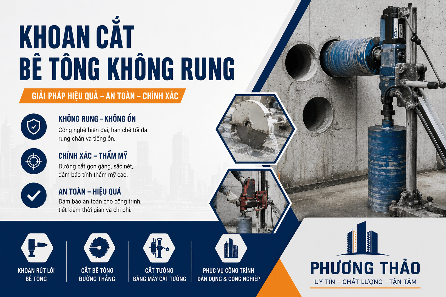 Khoan Cắt Bê Tông Cho Mọi Công Trình