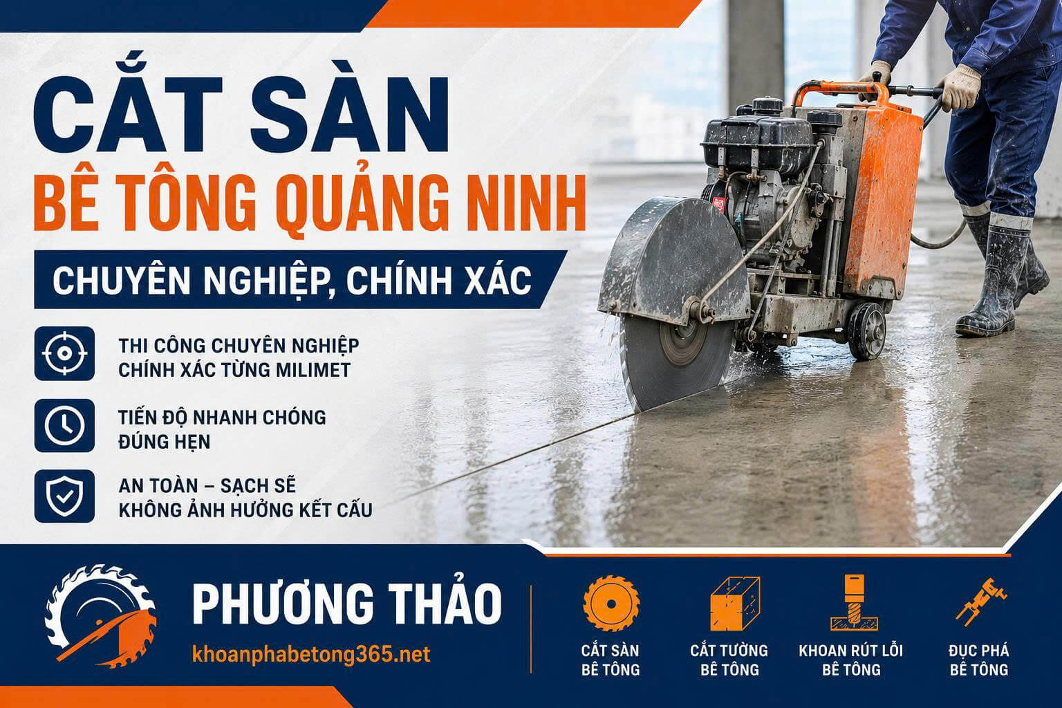 Cắt Sàn Bê Tông Quảng Ninh Chuyên Nghiệp