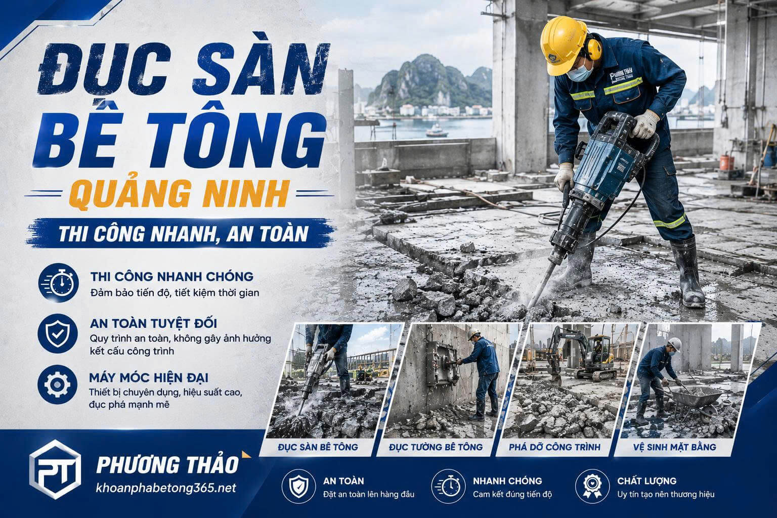 Đục Sàn Bê Tông Quảng Ninh Thi Công Nhanh